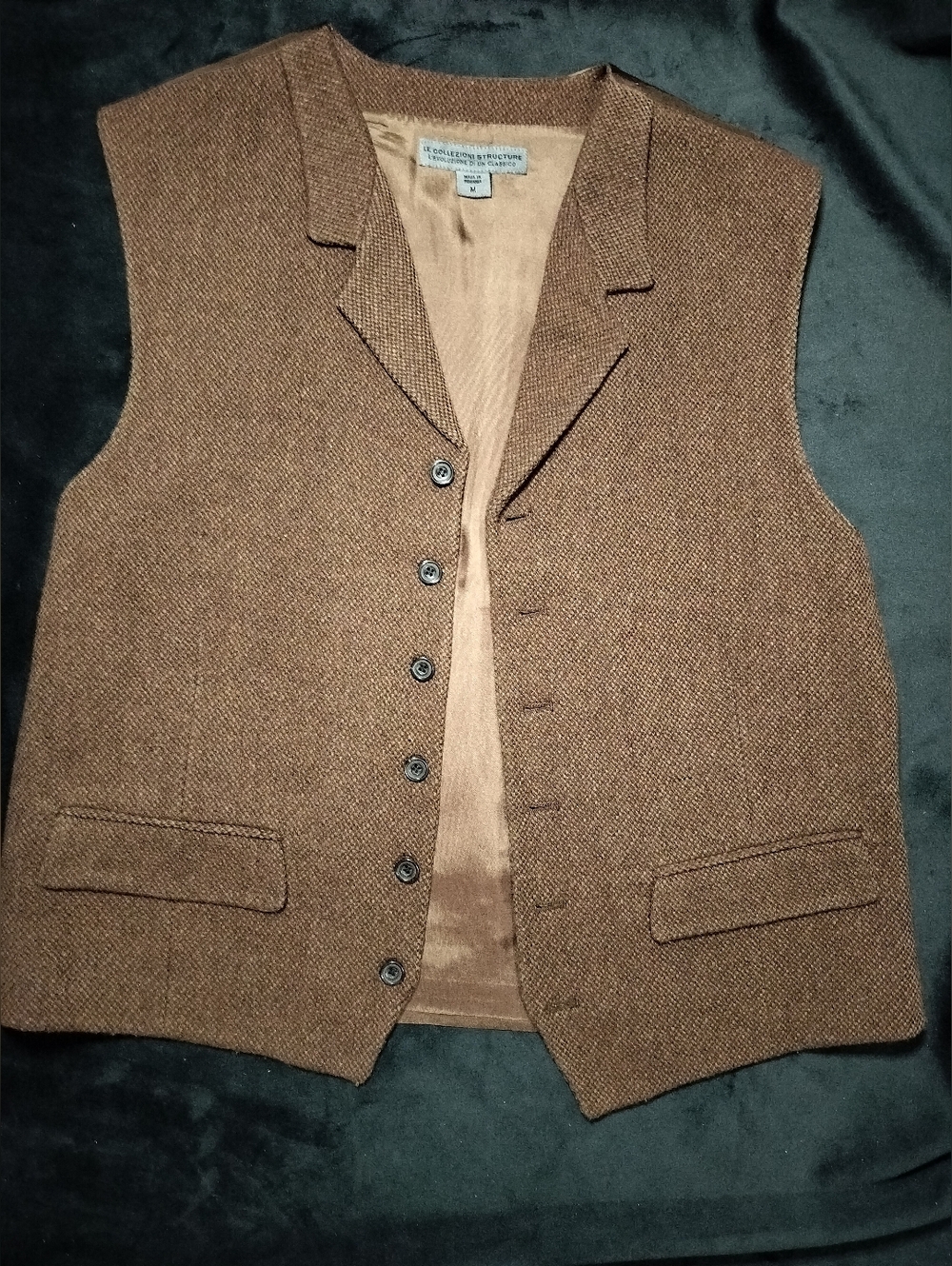 Le Collezioni Structure Brown Wool L'Evoluzione Tailored Vest Unisex - Medium